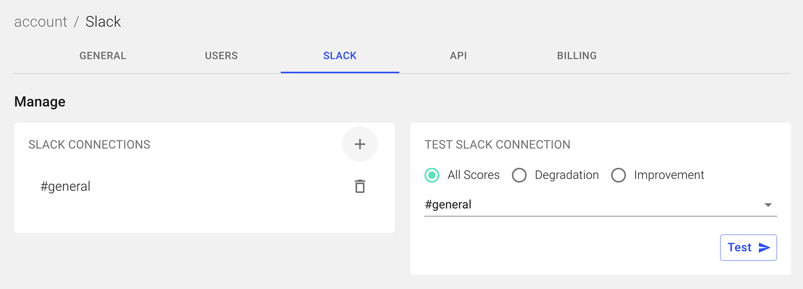 Account Slack Tab
